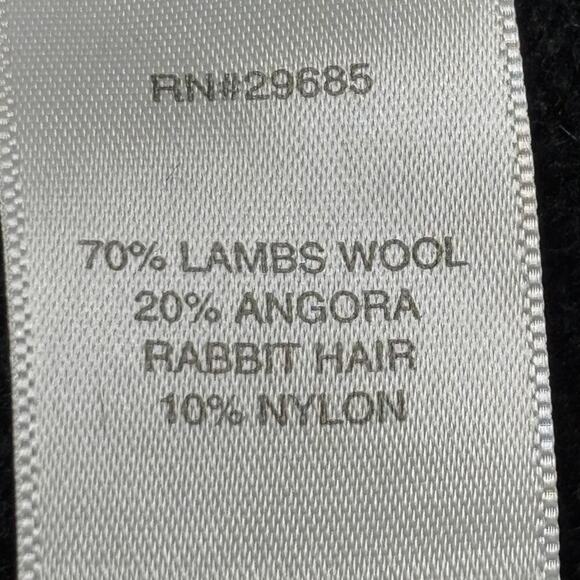 Vintage Pendleton Lambswool Angora Open‎ Front Cardigan Large Petite Black - Picture 6 of 7